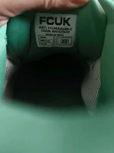 f*ck green white sneakers