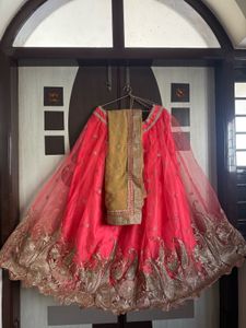 Stunning Pink & Gold Lehenga Choli Set