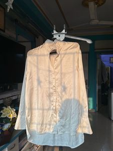 Elegant Cream Satin Shirt