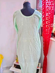 Elegant Mint Green Chikankari Kurta