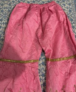 Beautiful Pink Embellished Kurta set with garara a