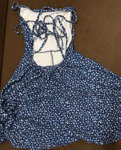 Chic Navy Floral Print Mini Dress
