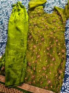Designer Green Embroidered Kurta Set