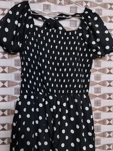 Polka Dot Smocked Dress