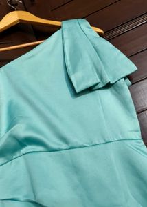 Vero Moda Elegant One-Shoulder Teal Dress