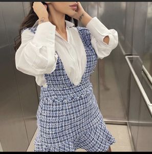 Zara Tweed Pinafore Dress