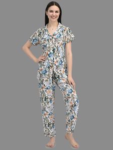 Women Floral Print Nightsuit