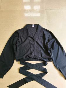 Black Wrap Crop Top