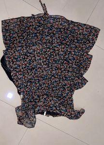 Floral Print Ruffle Dress & BELT