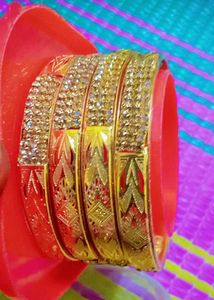 Set of Gold Bangle Bracelets