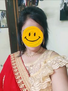 Red saree with beautiful work