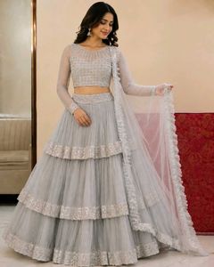 Elegant Tiered Lehenga Choli Set