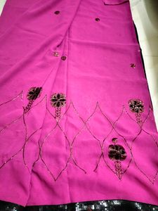 MAGENTA WITH SEQUENCE WORK SAREE
