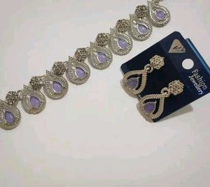 Purple necklace set and earrings....