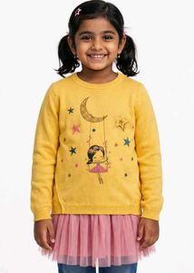 LC Waikiki Girls Yellow Knit Pullover Sweater