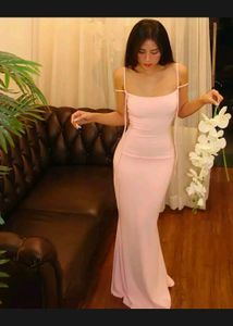 newme Elegant Pink Maxi Dress
