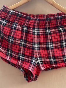 Red Plaid Sleep Shorts