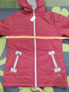 Maroon Padded Jacket with Hood