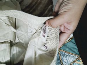 Cream Linen Blend Pants