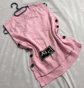 🎉Buy1 Get1 Free🎉Pink Knit Sleeveless Top S