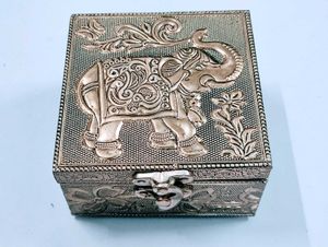 New Vintage Elephant Carved Trinket Box
