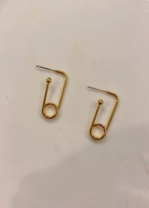 New Gold Safety Pin Hoop Earrings l Last Pair
