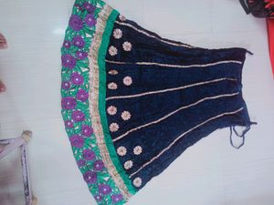 Ghagara With Blouse And Odani Contrast