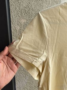 Soft Yellow Crew Neck Short T-Shirt