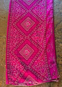 Vibrant Pink Floral Print Saree
