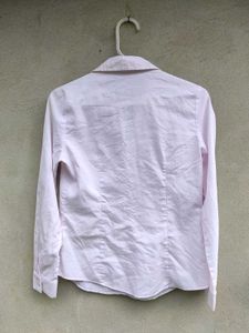 Women's Pink Pleated Collared Shirt