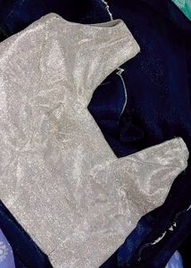 Elegant Blue Saree with Shimmer Blouse