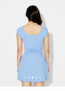 Light Blue Ruched Fit &amp; Flare Dress (XS)