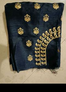Elegant Black &amp; Gold Embroidered Blouse