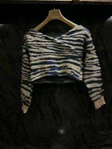 Cozy Zebra Print Cropped Sweater