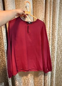 Chic Maroon Long-Sleeve Top
