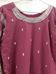 rose Embroidered Kurta Set with Dupatta
