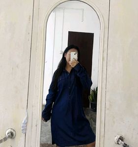 Classic Blue Denim Shirt Dress