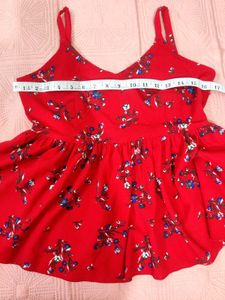 Charming Red Floral Summer Dress