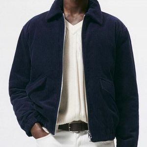Zara Brand new  Navy Corduroy Bomber Jacket