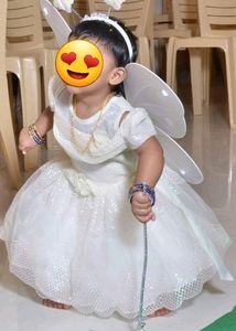 Beautiful Off White Baby Frock