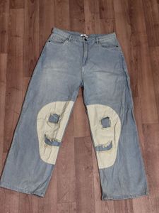 freakins Skull Patch Wide Leg Jeans