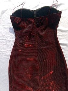 Brand New(Savana Dual Shade)Red Shimmer Mini Dress