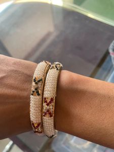 Elegant Pearl &amp; Stone Bangles