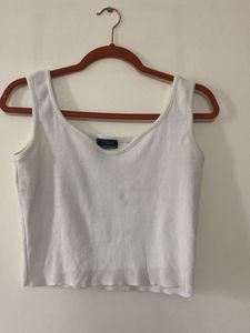 White Ribbed Tank Top
