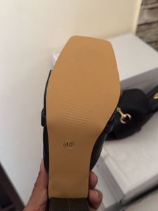 Chic Black Heeled Mules
