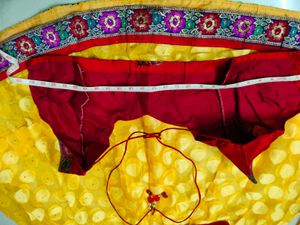 Vibrant Yellow &amp; Red Lehenga Choli Set