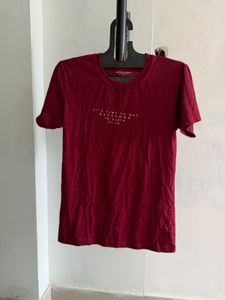 Maroon Graphic Print T-Shirt