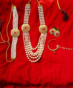 Pink Pearl Choker Jwellery Sets