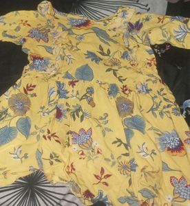 Beautiful Korean Model Yellow and Black Frock
