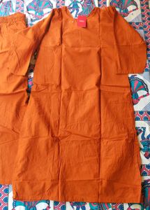 Vibrant Orange Kurta Set with dupatta
